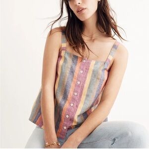 Madewell stripped cropped tank top